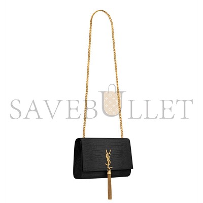 YSL KATE MEDIUM TASSEL IN CROCODILE-EMBOSSED LEATHER 354119DND0J1000 (24*14.5*5.5cm)