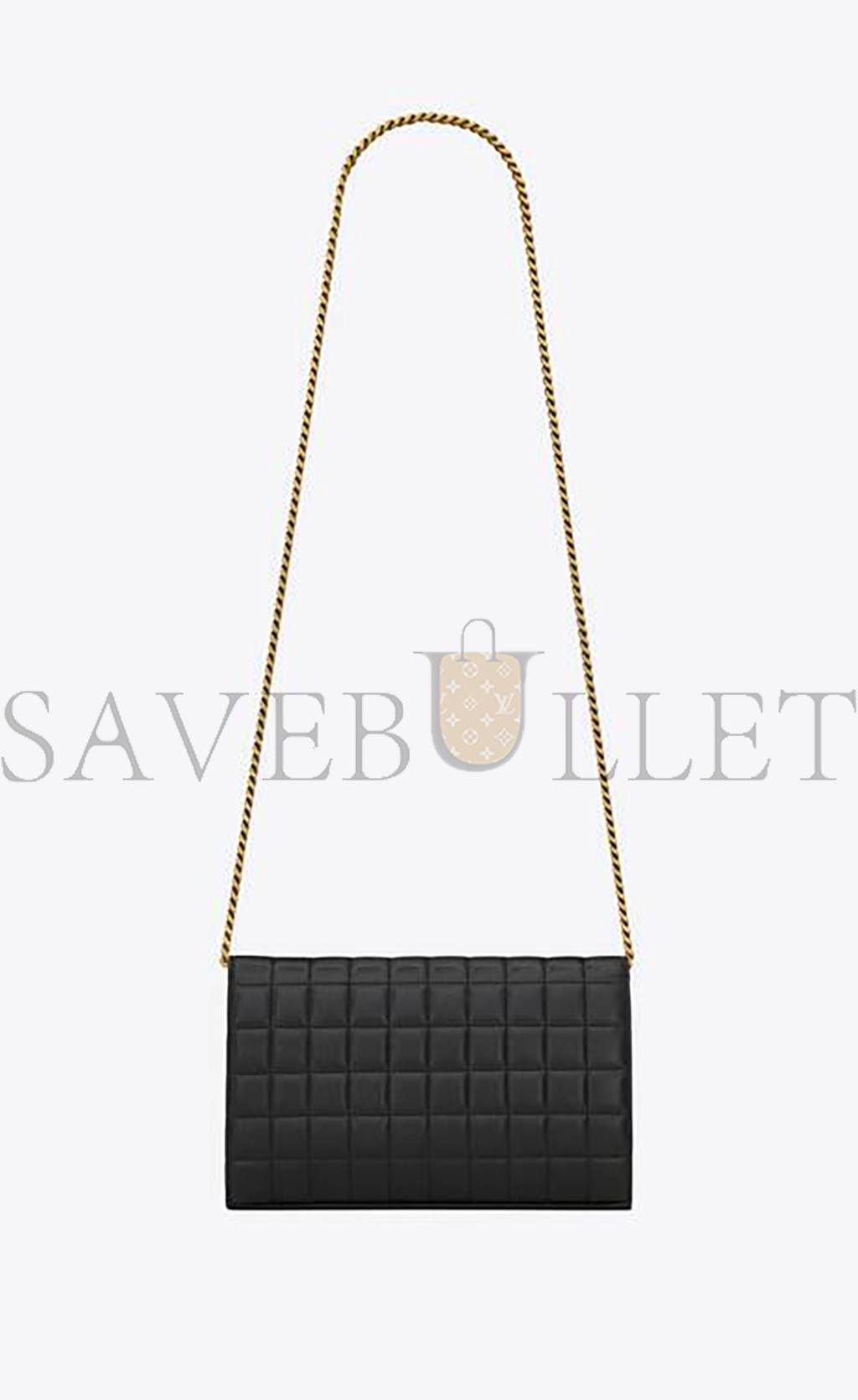 YSL CASSANDRE MATELASSÉ CARRÉ CHAIN WALLET IN QUILTED LEATHER 743346AABVP1000 (23*14*3cm)