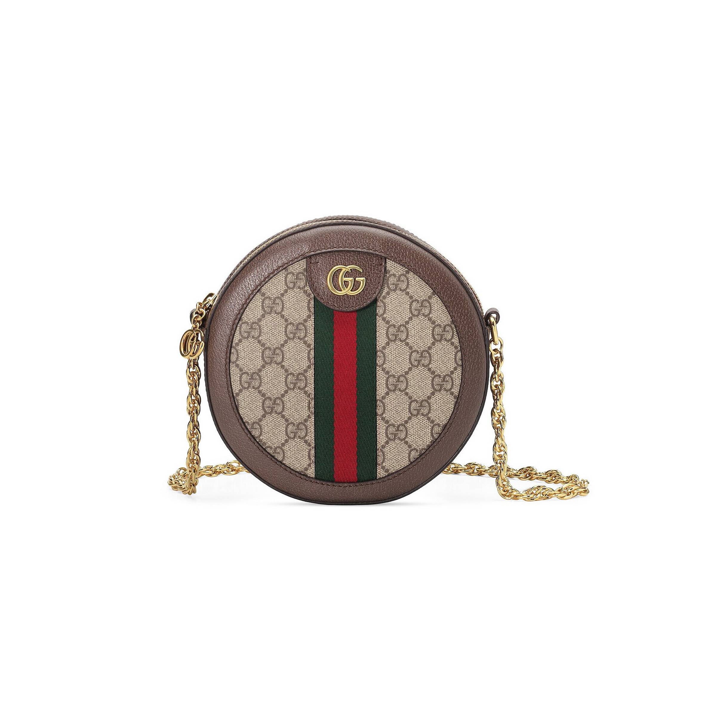 GUCCI OPHIDIA MINI GG ROUND SHOULDER BAG 550618  (18*18*4.5cm)