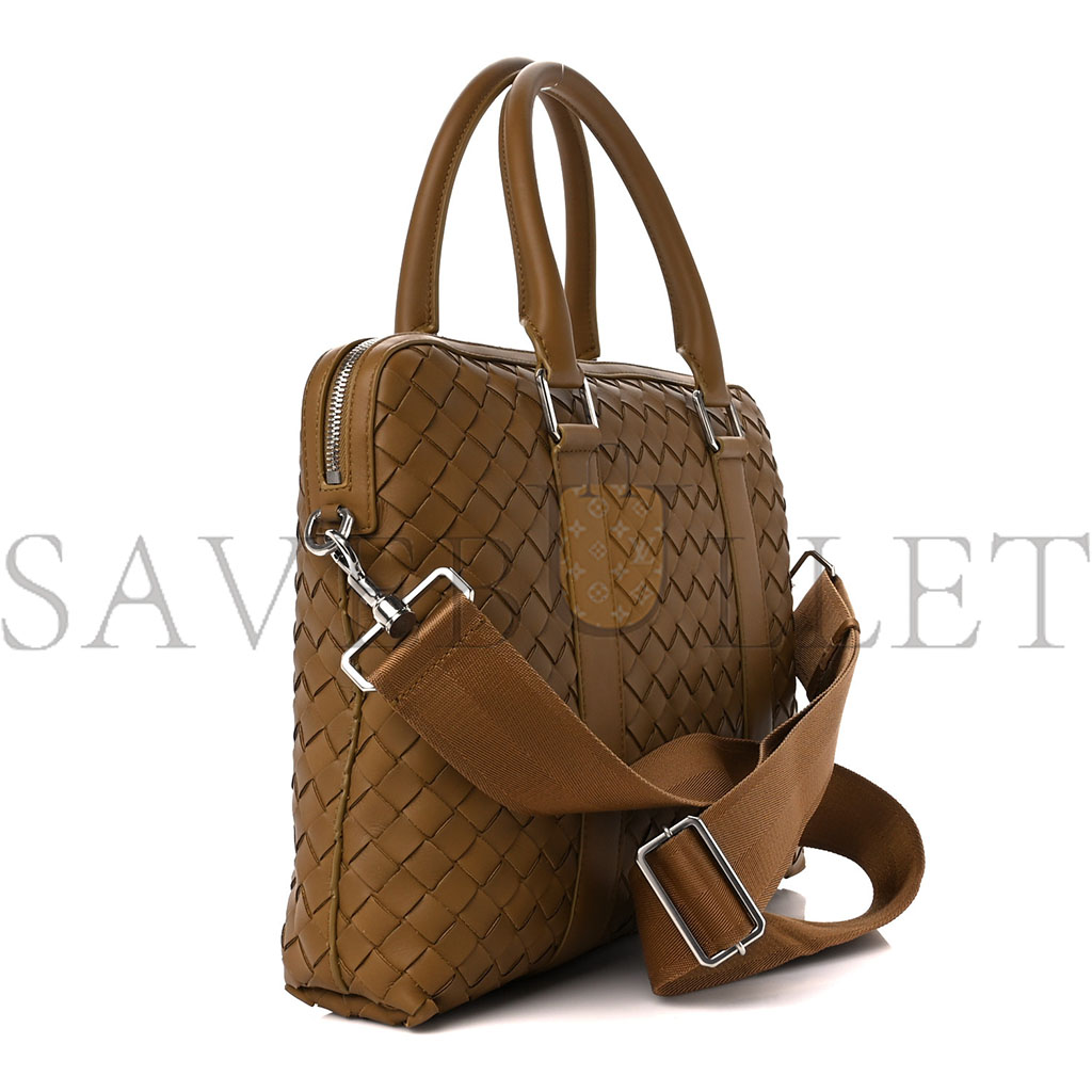 BOTTEGA VENETA NAPPA INTRECCIATO MEDIUM HIDROLOGY BRIEFCASE OCHRE (36*30*8cm)