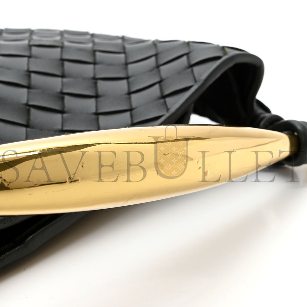 BOTTEGA VENETA NAPPA INTRECCIATO SARDINE BAG BLACK  (36*23*4cm)