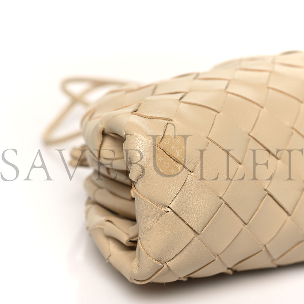 BOTTEGA VENETA NAPPA INTRECCIATO THE MINI POUCH PORRIDGE (22*16*5cm)