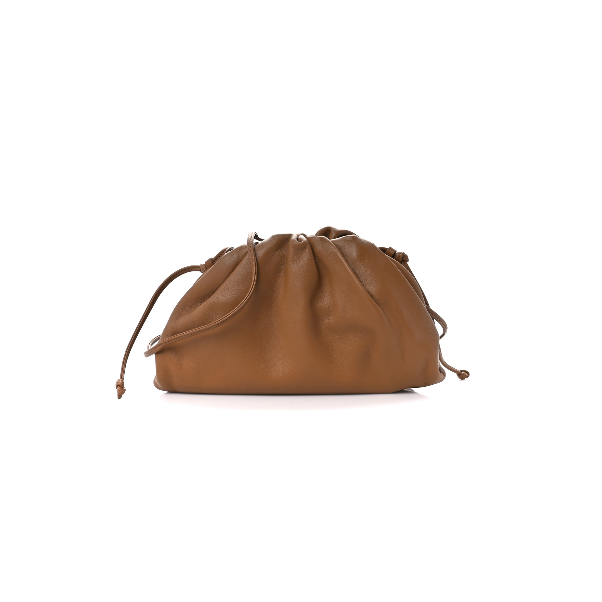 BOTTEGA VENETA BUTTER CALFSKIN THE MINI POUCH CAMEL  (20*13*6cm)