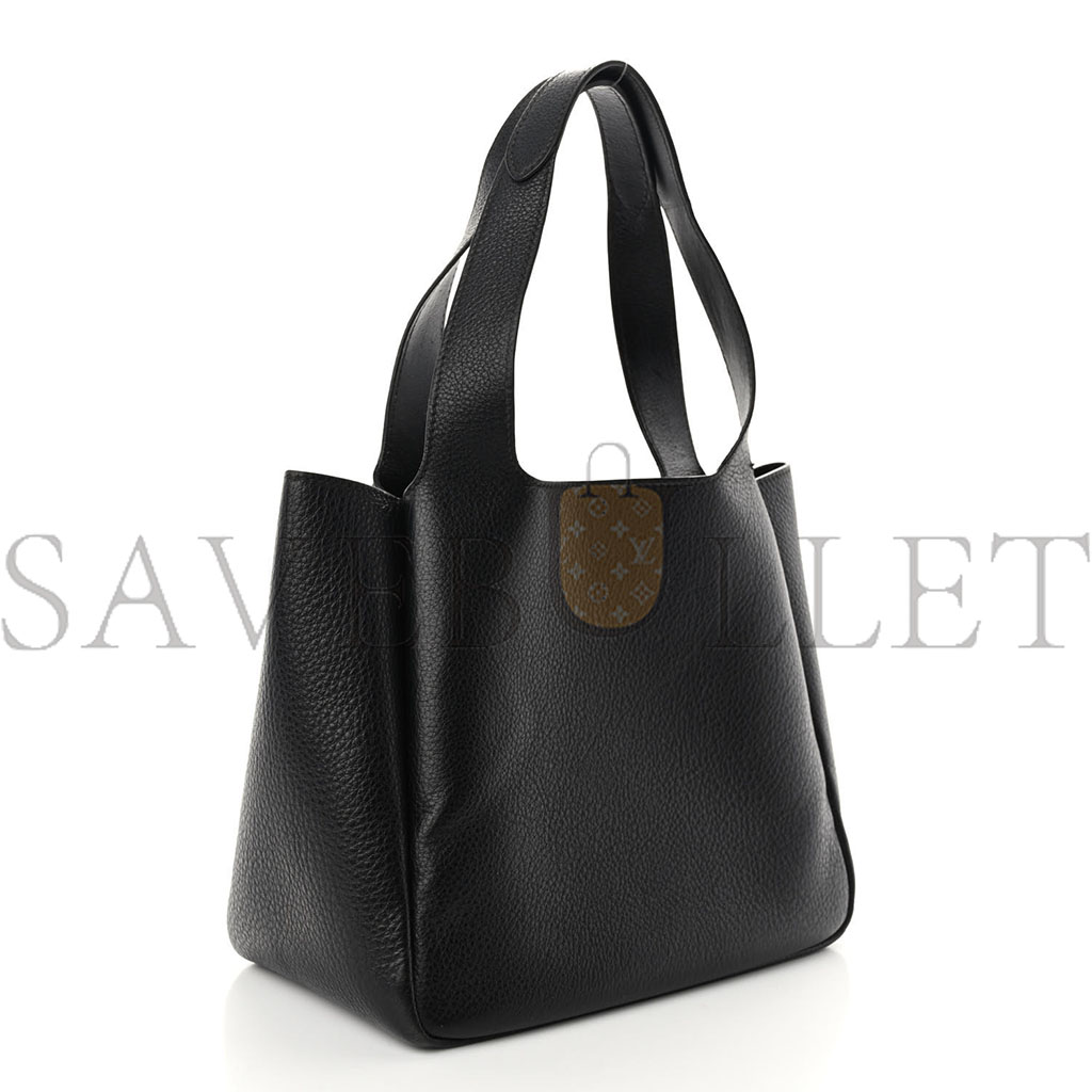 PRADA VITELLO DAINO SOFT MEDIUM DYNAMIQUE TOTE BLACK (25*22*13cm)