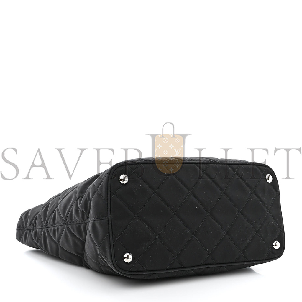 PRADA NYLON TESSUTO IMPUNTU QUILTED SHOULDER BAG BLACK (30*25*14cm)