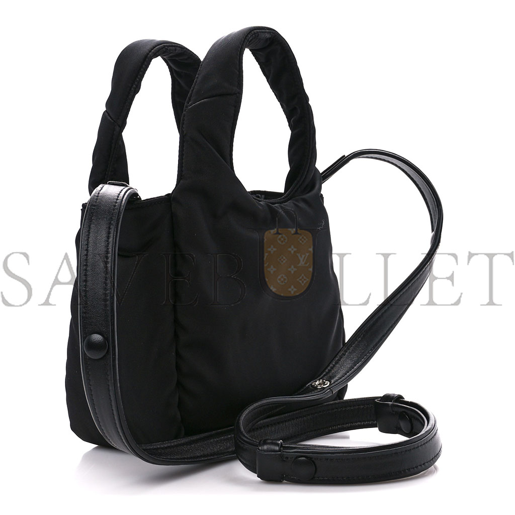 PRADA TESSUTO SOFT PADDED RE-NYLON STRIPED MINI BAG BLACK (23*13*6cm)