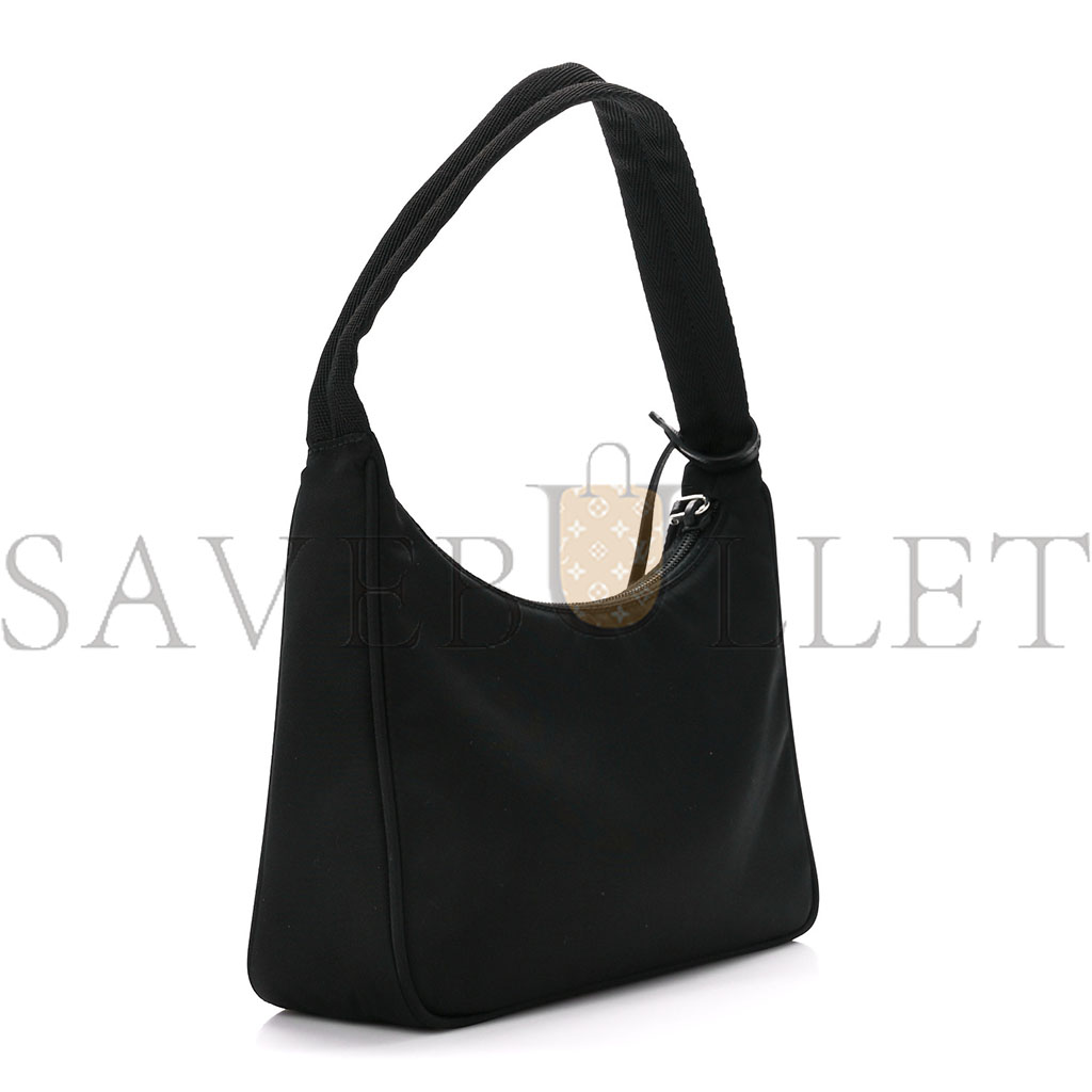 PRADA TESSUTO NYLON MINI RE-EDITION 2000 BAG BLACK (22*13*6cm)