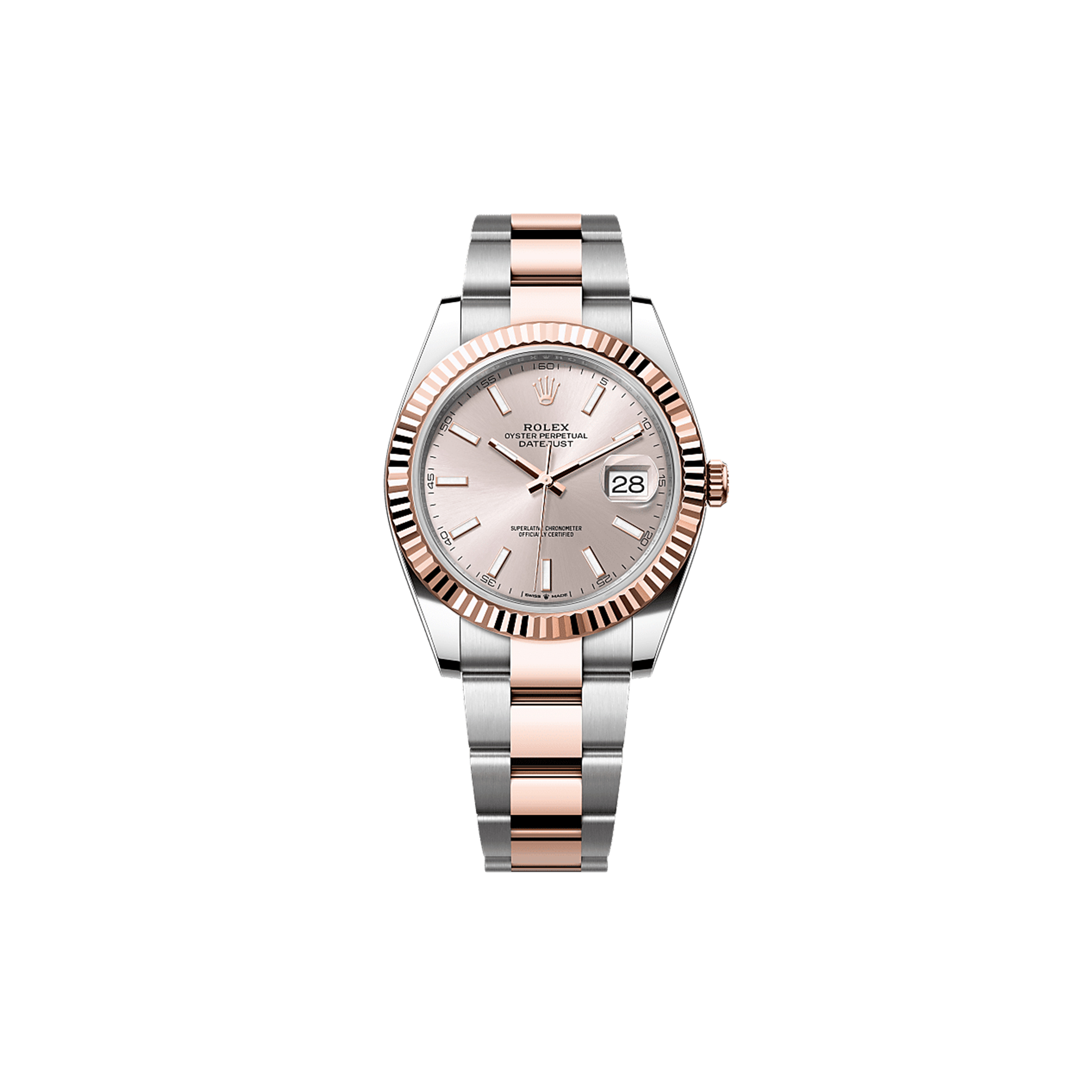 ROLEX DATEJUST 41 OYSTER, 41 MM, OYSTERSTEEL AND EVEROSE GOLD WATCH 126331