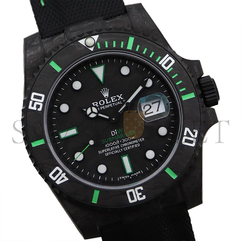 ROLEX SUBMARINER DIW CARBON GREEN WATCH 116610