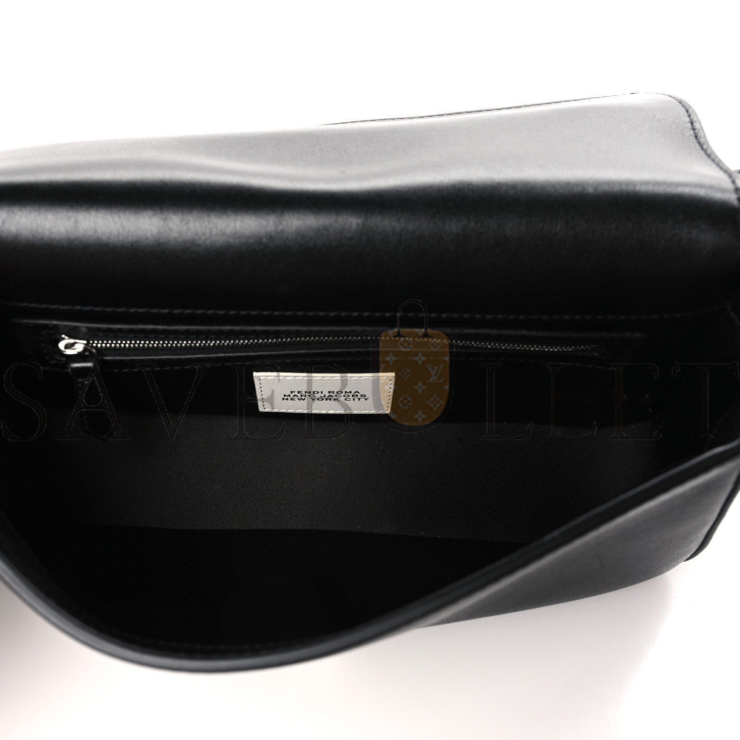 FENDI X MARC JACOBS NAPPA LOGO MEDIUM BAGUETTE BLACK (27*15*6cm)