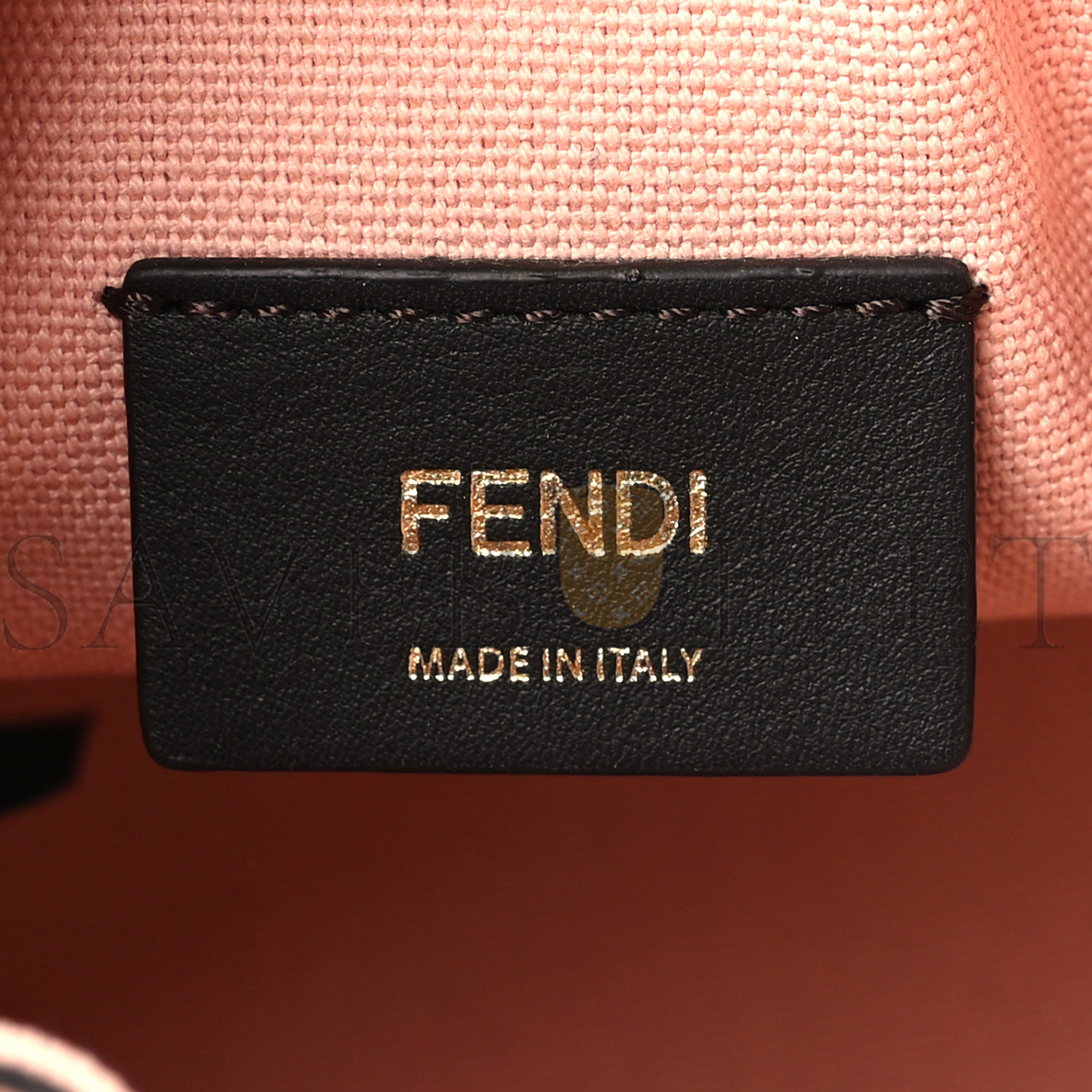 FENDI CANVAS NAPPA F IS FENDI FF EMBROIDERED MINI MON TRESOR BUCKET BAG BABY PINK (18*12*10cm)