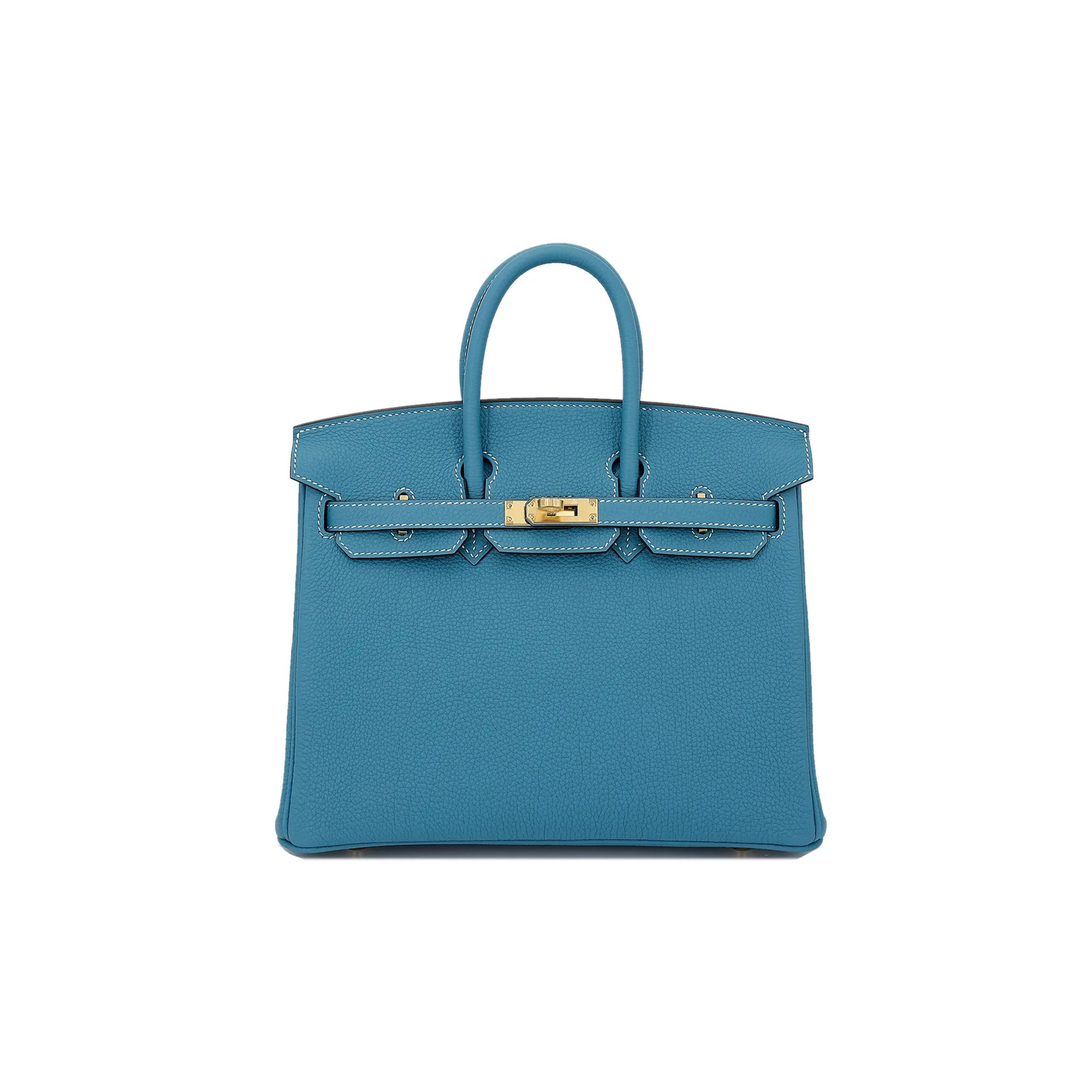 HERMES MASTER BIRKIN 25 DENIM BLUE TOGO CALFSKIN GOLD BUTTON 10099469 (25*20*13cm)