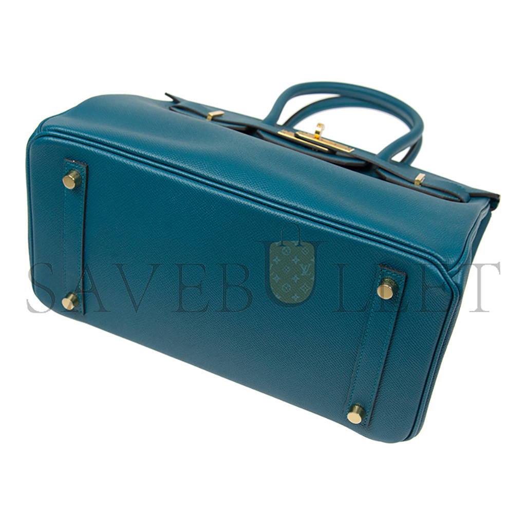 HERMES BIRKIN 30 TOGO LEATHER NORTHERN BLUE GOLD BUCKLE BAG H028369CCP3 (30*23*15cm)