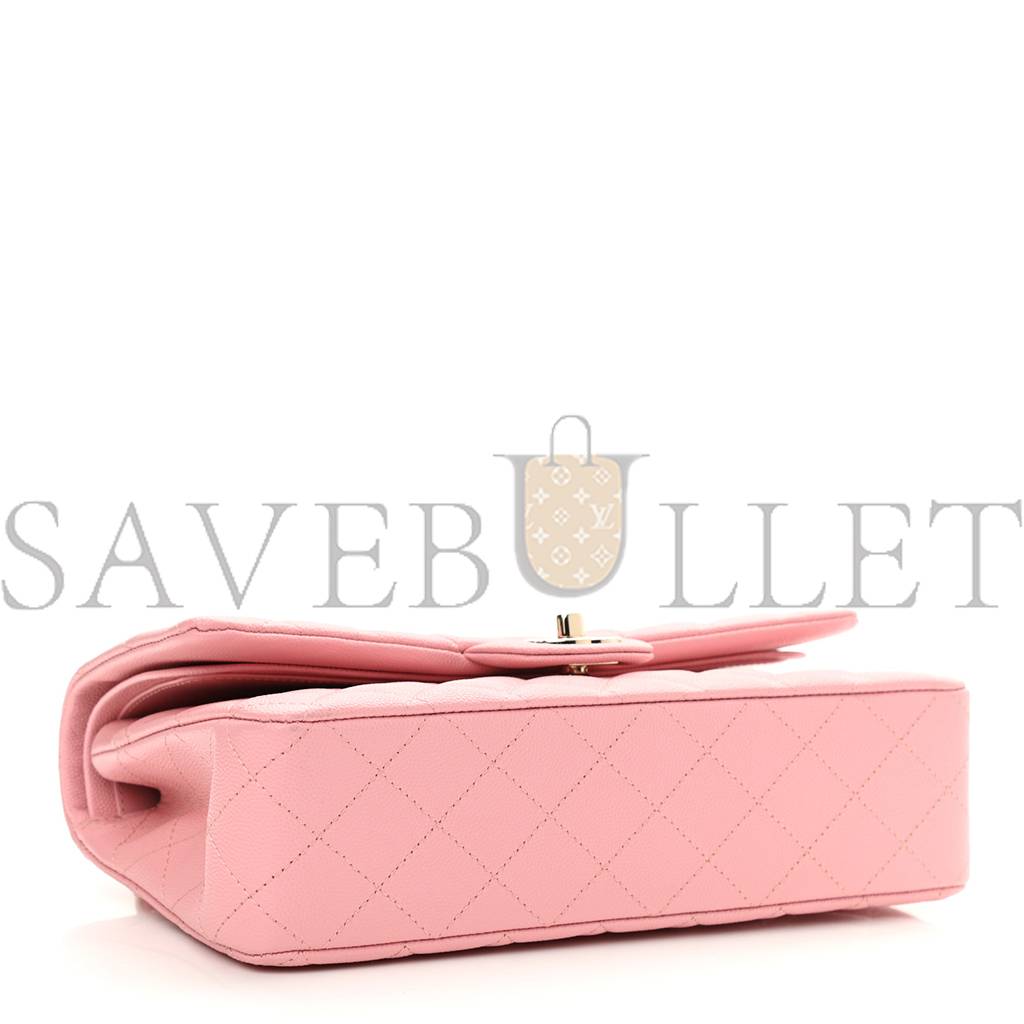 CHANEL CAVIAR QUILTED MEDIUM DOUBLE FLAP PINK (25*15*6cm)