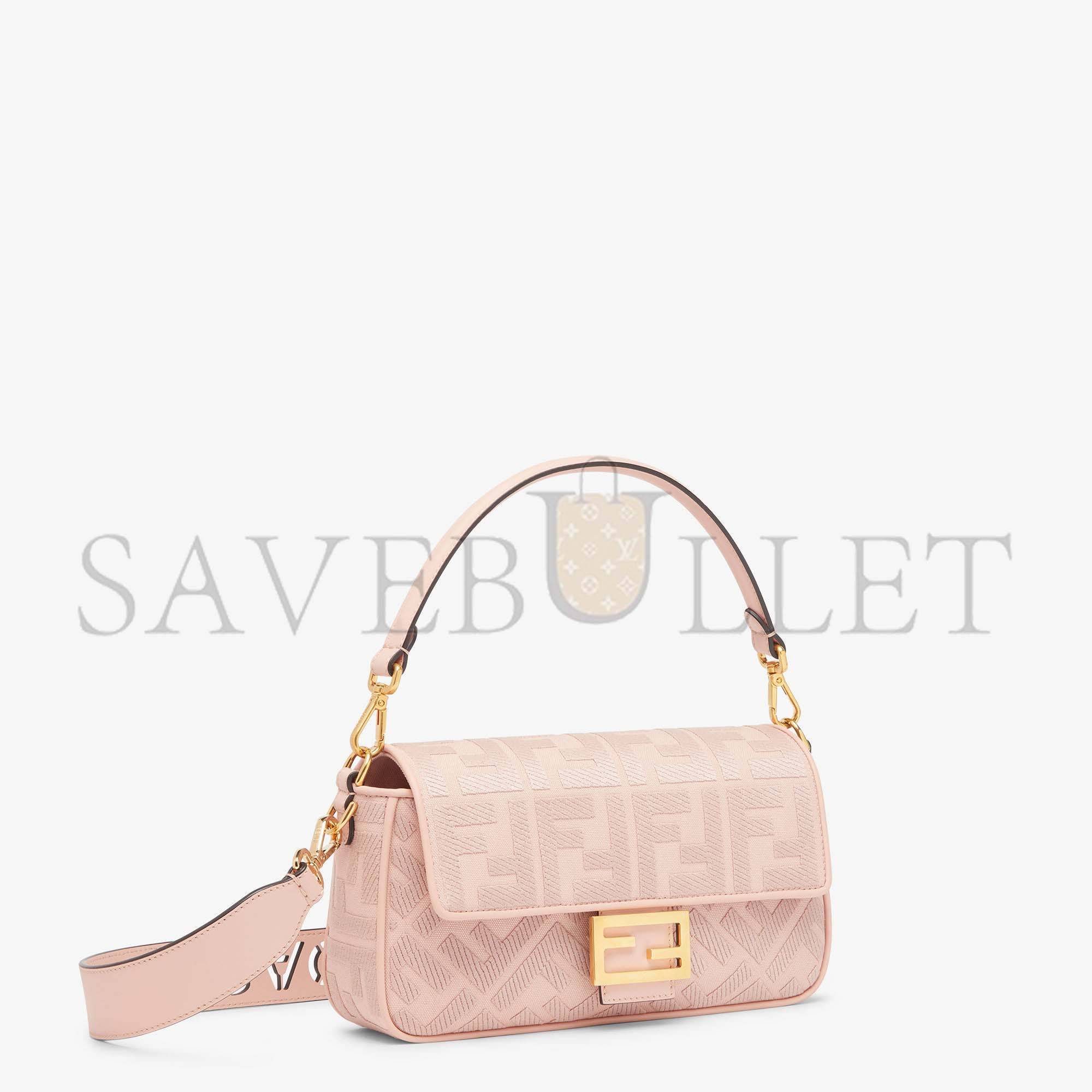 FENDI BAGUETTE - PINK FF CANVAS BAG 8BR600AMCDF1J4A (27*15*6cm)