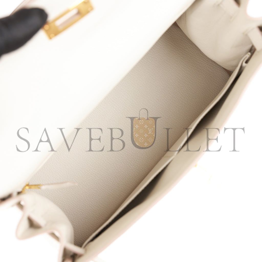 HERMES KELLY RETOURNE 28 BETON TOGO GOLD HARDWARE (28*22*10cm)