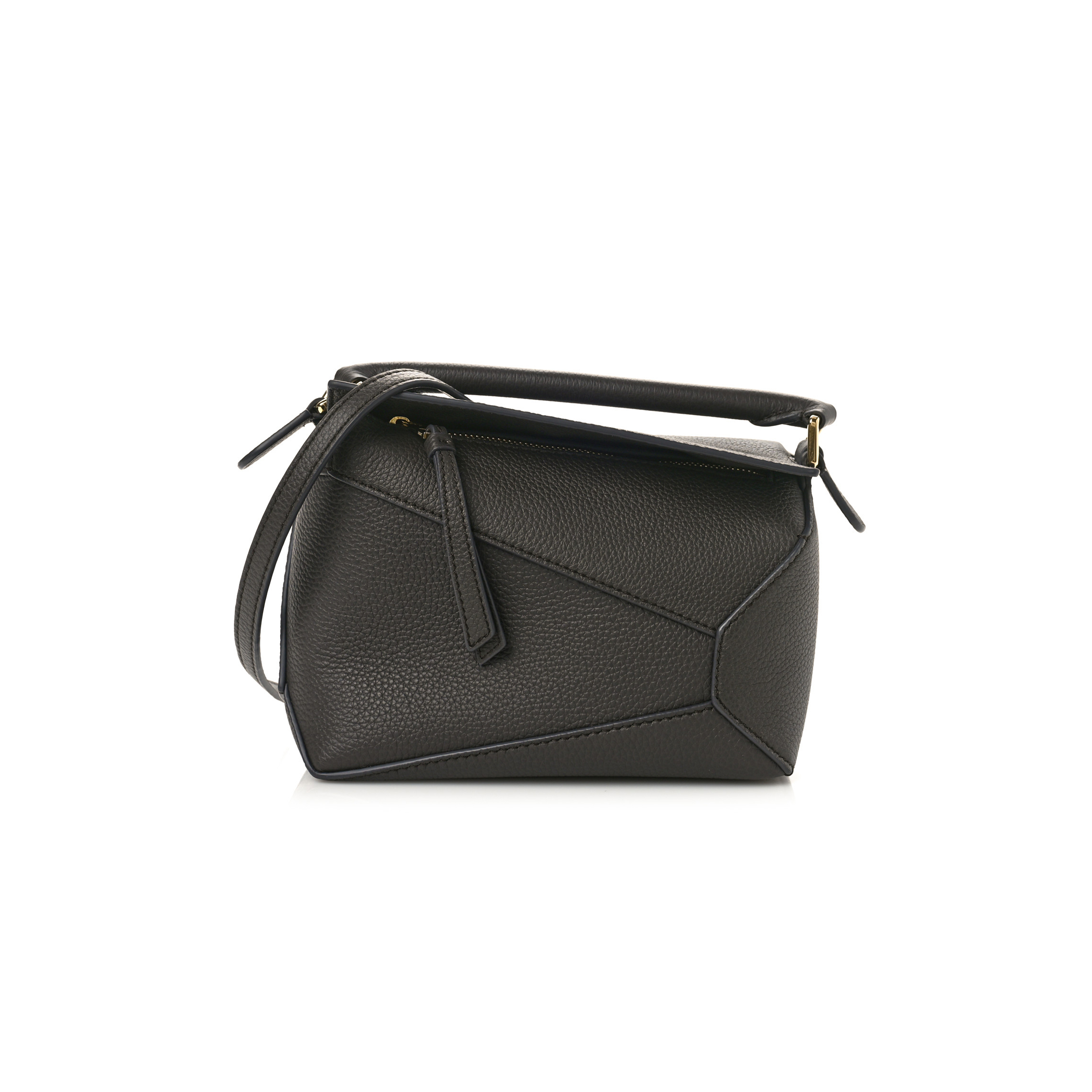 LOEWE CALFSKIN MINI PUZZLE EDGE BAG DARK GREY (18*12.5*8cm)