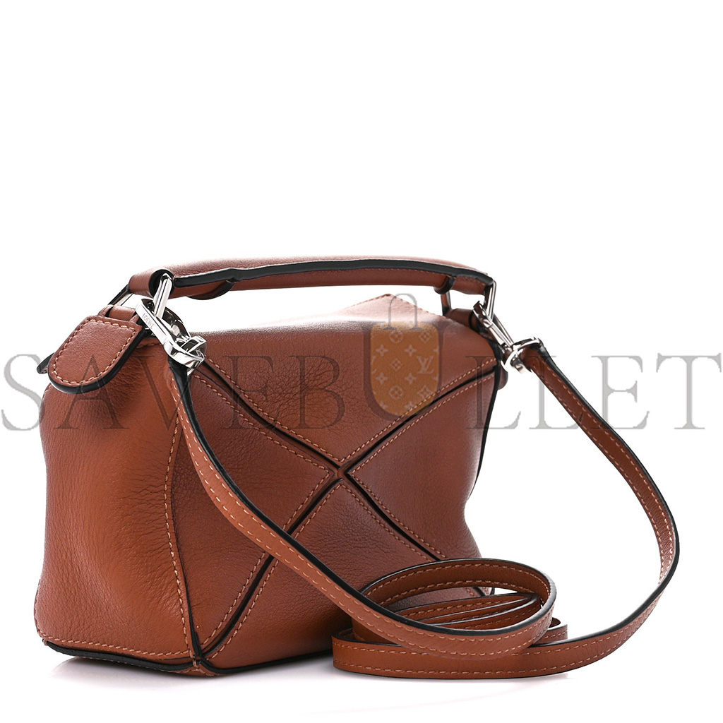 LOEWE CALFSKIN MINI PUZZLE BAG TAN (18*12.5*8cm)