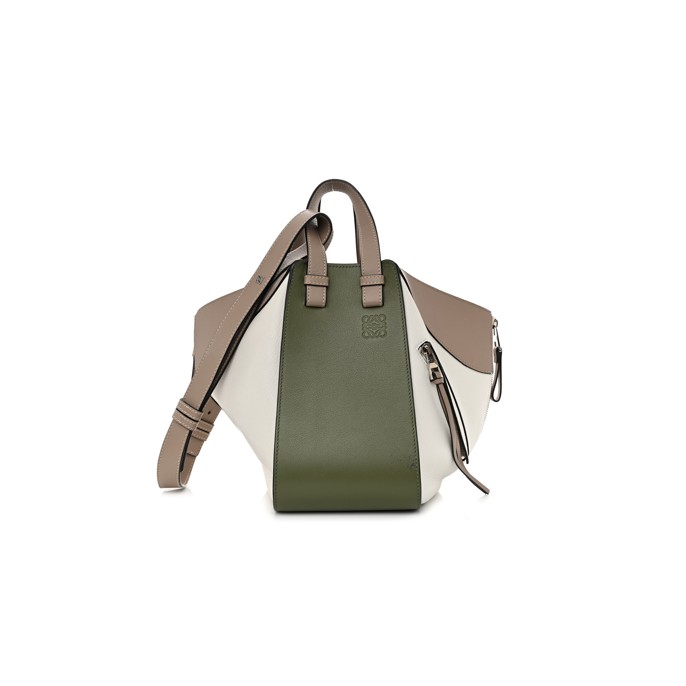 LOEWE CALFSKIN SMALL HAMMOCK SHOULDER BAG AVOCADO GREEN SAND (30*25*13.5cm)