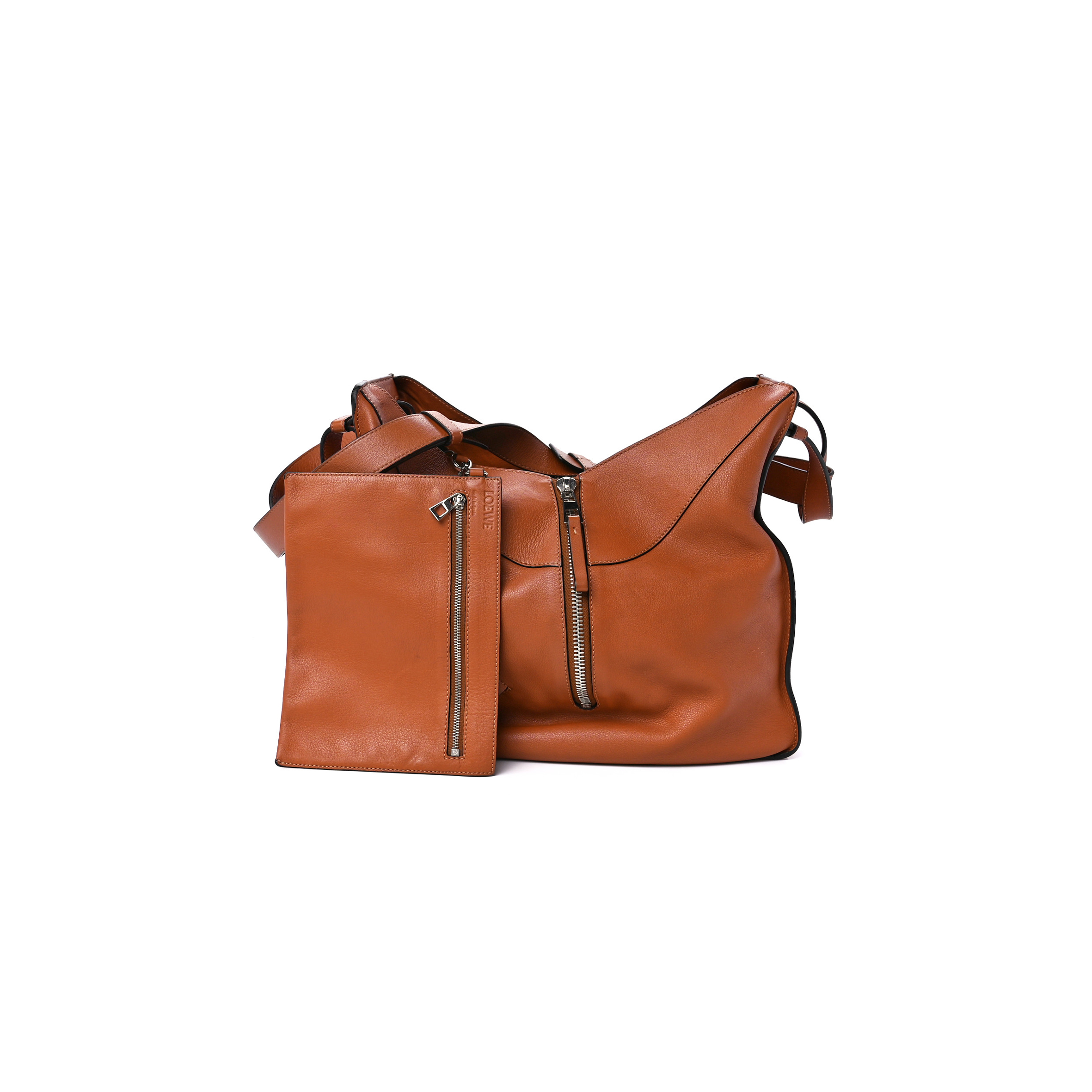 LOEWE CALFSKIN MEDIUM HAMMOCK SHOULDER BAG TAN (34*28*17cm)