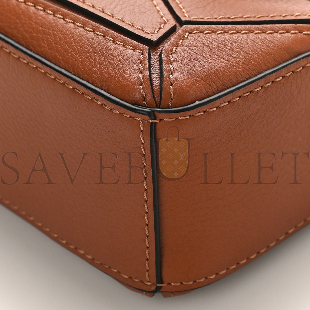 LOEWE CALFSKIN NANO PUZZLE BAG TAN (13*10*6cm)