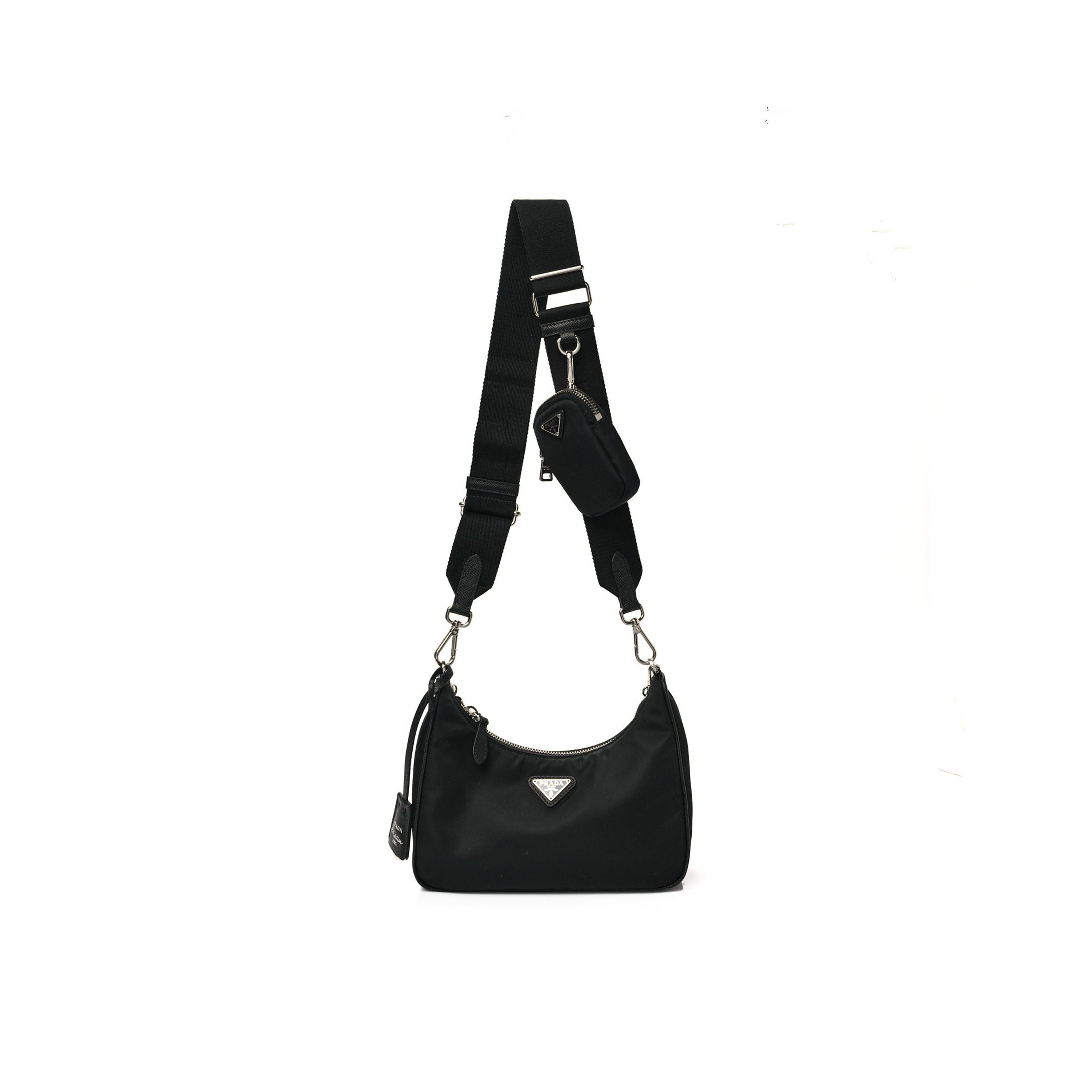 PRADA NYLON RE-EDITION 2005 SHOULDER BAG BLACK (22*11*6cm)