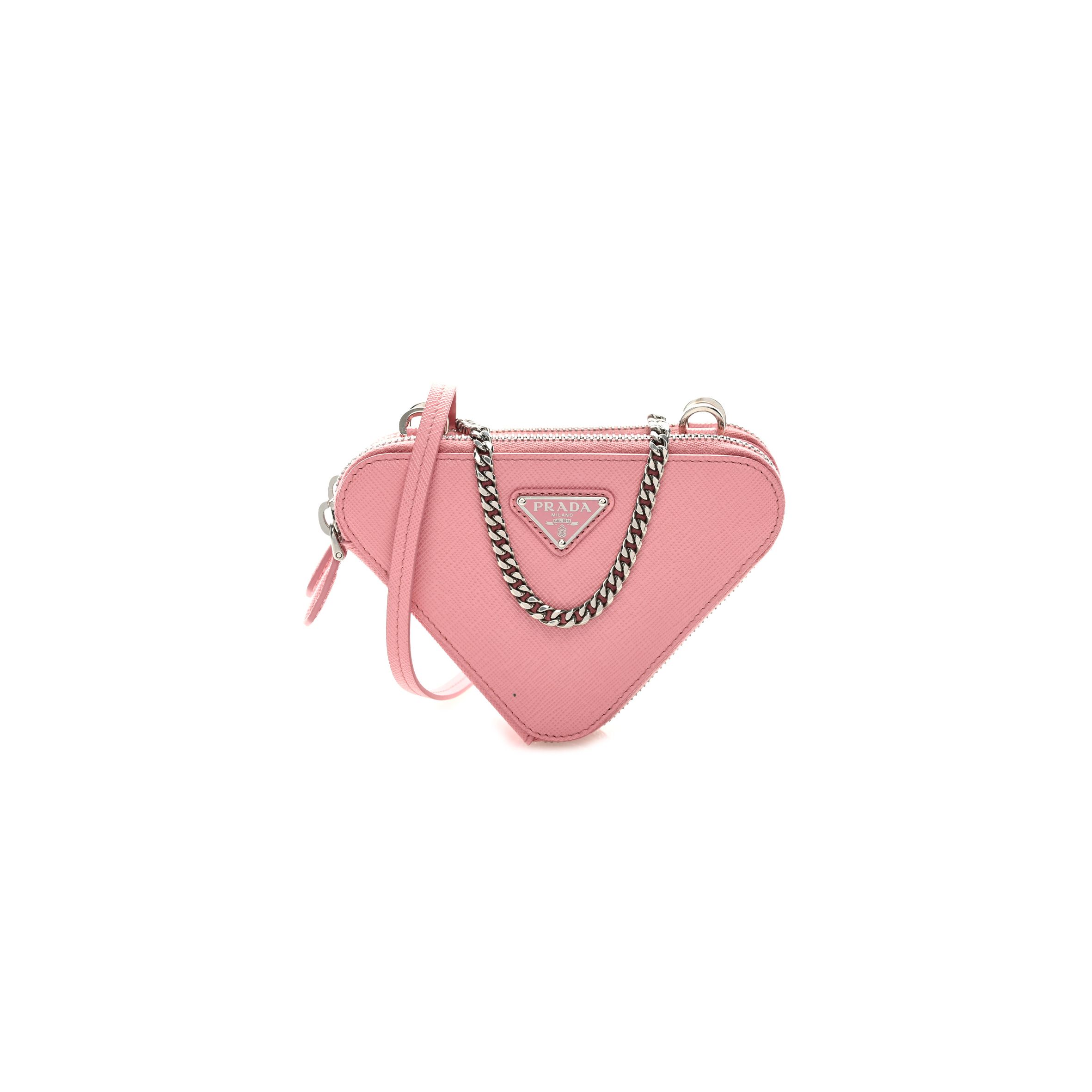 PRADA SAFFIANO MINI CROSSBODY POUCH PETAL PINK (15*10*4cm)