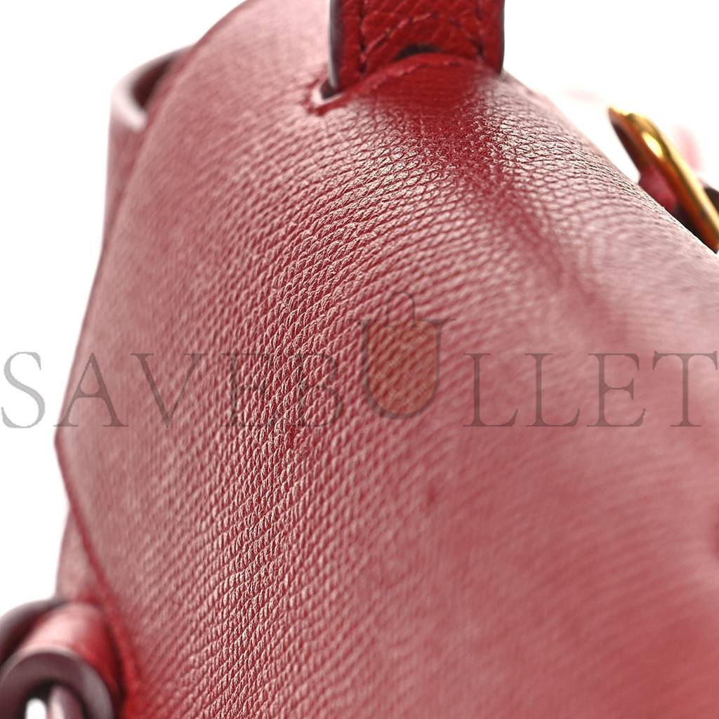 CELINE GRAINED CALFSKIN NANO BELT BAG RUBY (20*19*11cm)