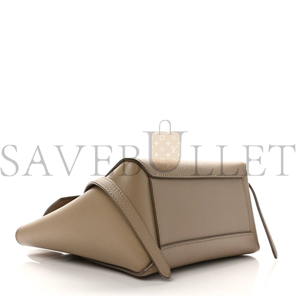 CELINE GRAINED CALFSKIN NANO BELT BAG LIGHT TAUPE (20*19*11cm)