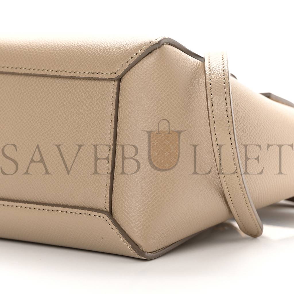 CELINE GRAINED CALFSKIN NANO BELT BAG LIGHT TAUPE (20*18*11cm)