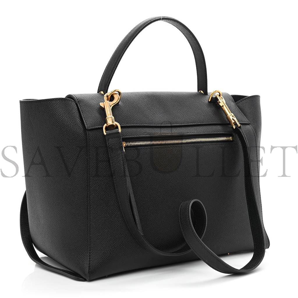 CELINE GRAINED CALFSKIN MINI BELT BAG BLACK (28*25*16cm)