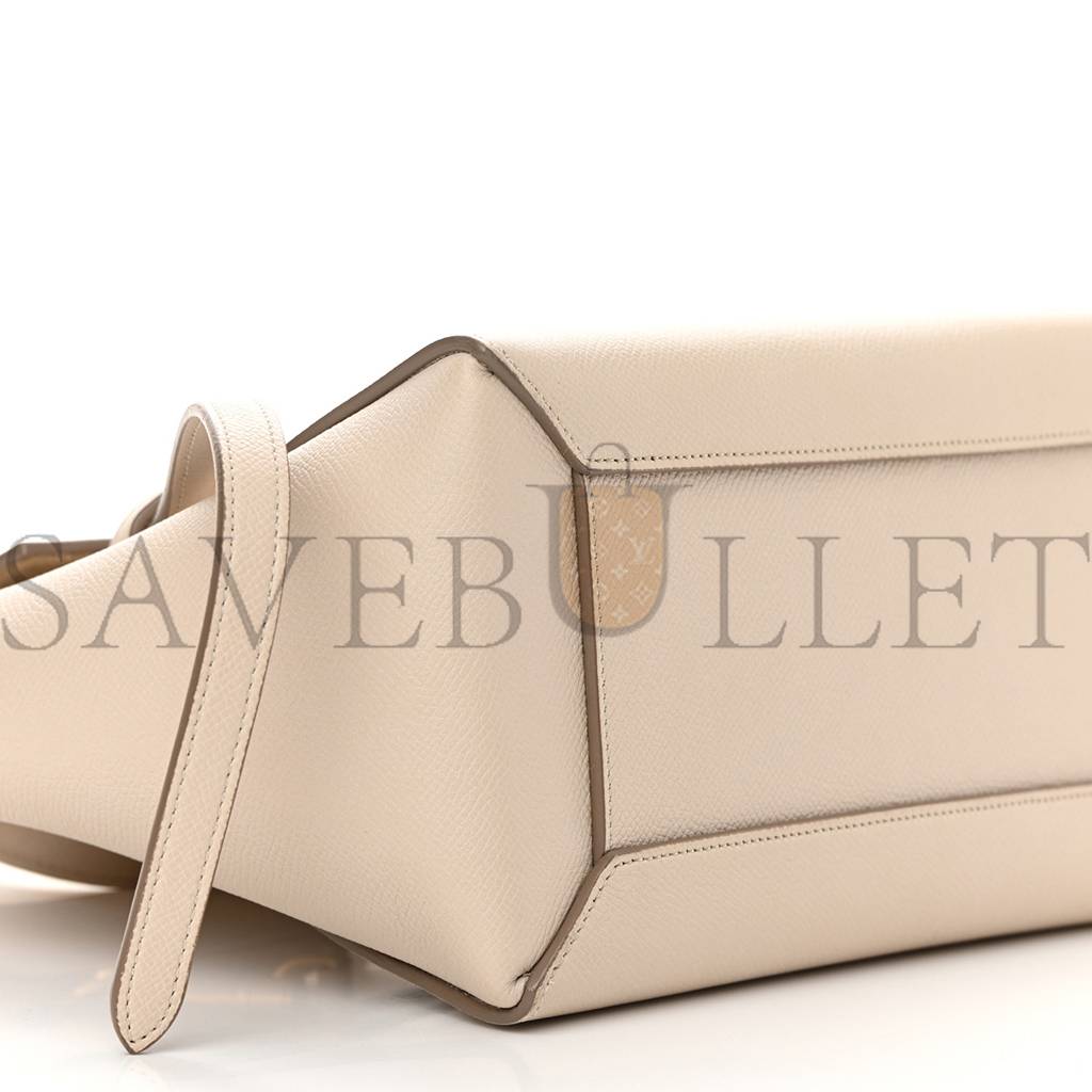 CELINE GRAINED CALFSKIN MICRO BELT BAG LIGHT TAUPE (24*22*13cm)