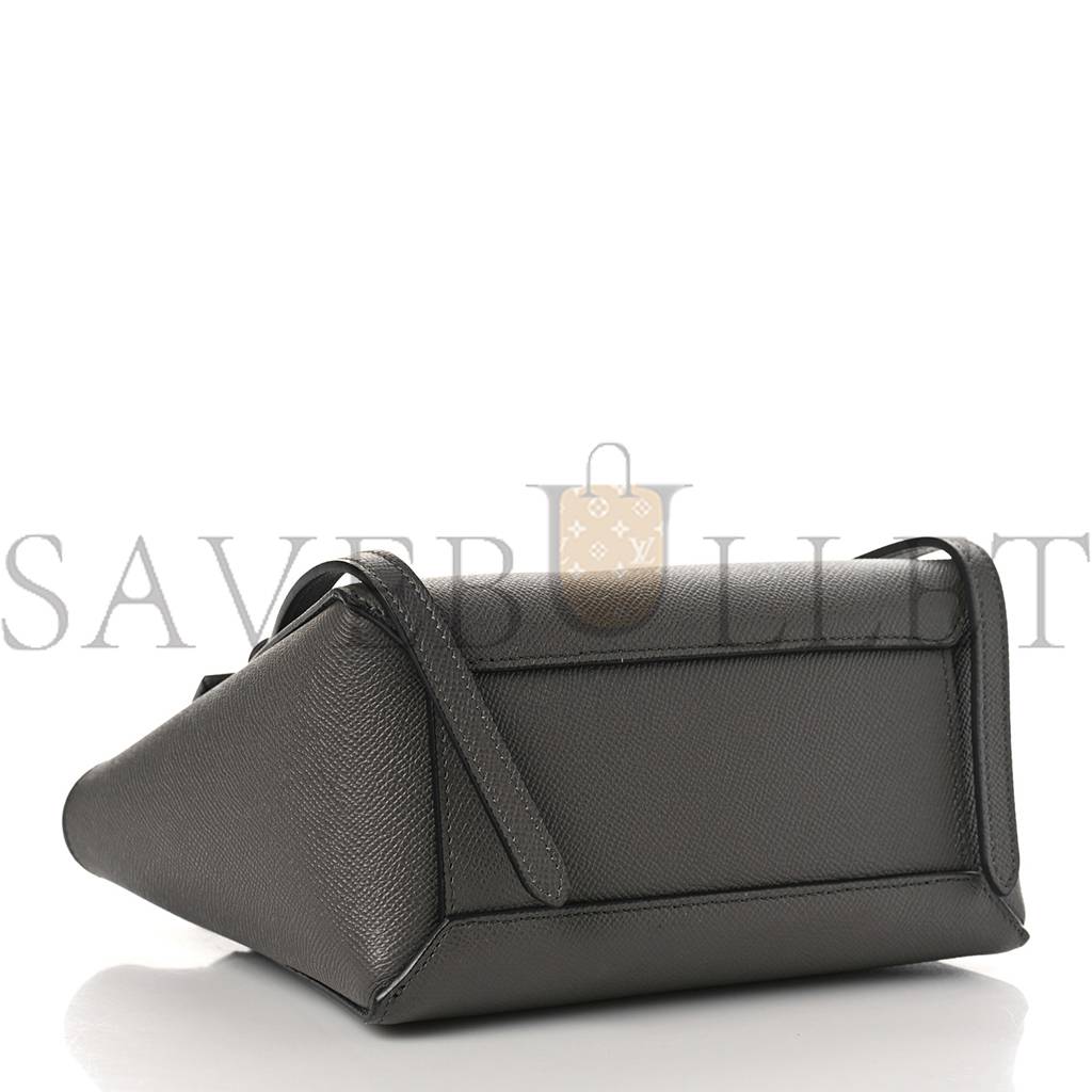 CELINE GRAINED CALFSKIN NANO BELT BAG GREY (20*19*11cm)