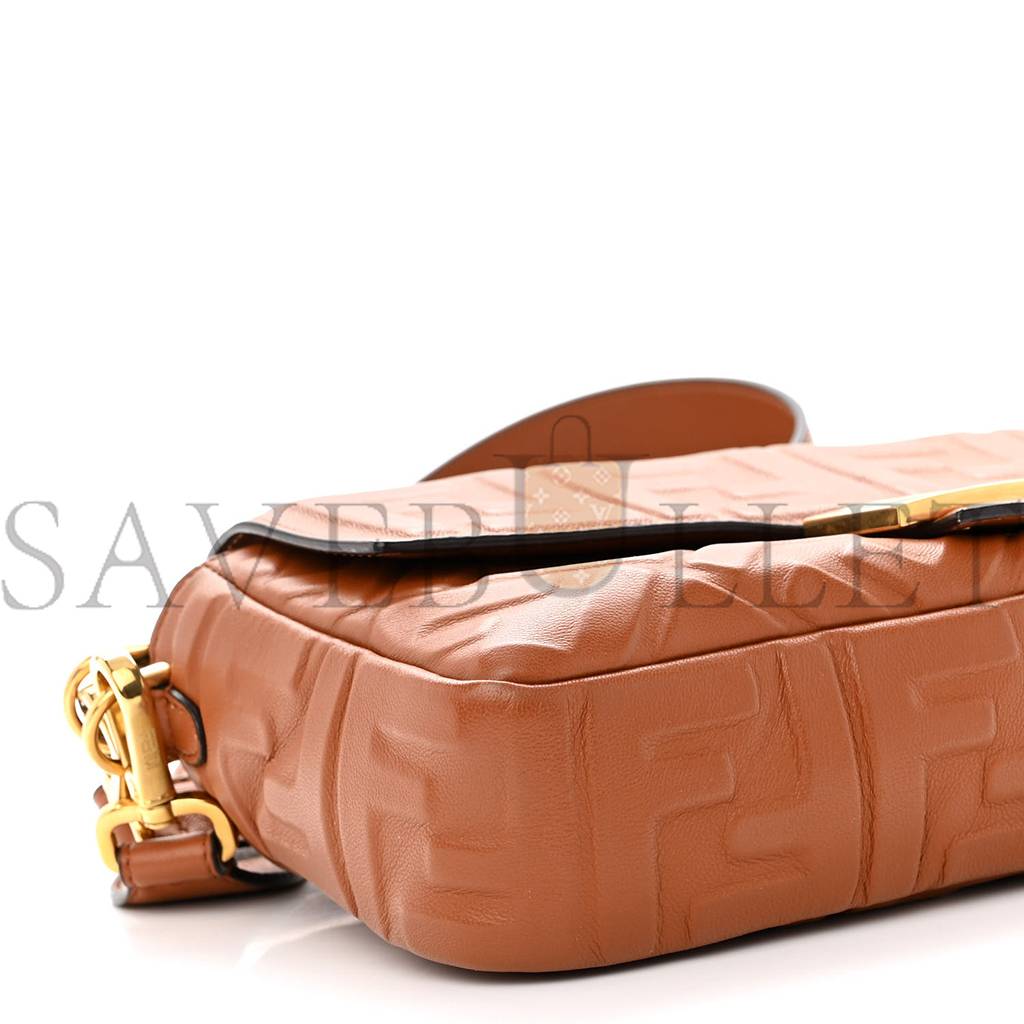 FENDI NAPPA FF 1974 EMBOSSED BAGUETTE COLONIALE (26*16*6cm)