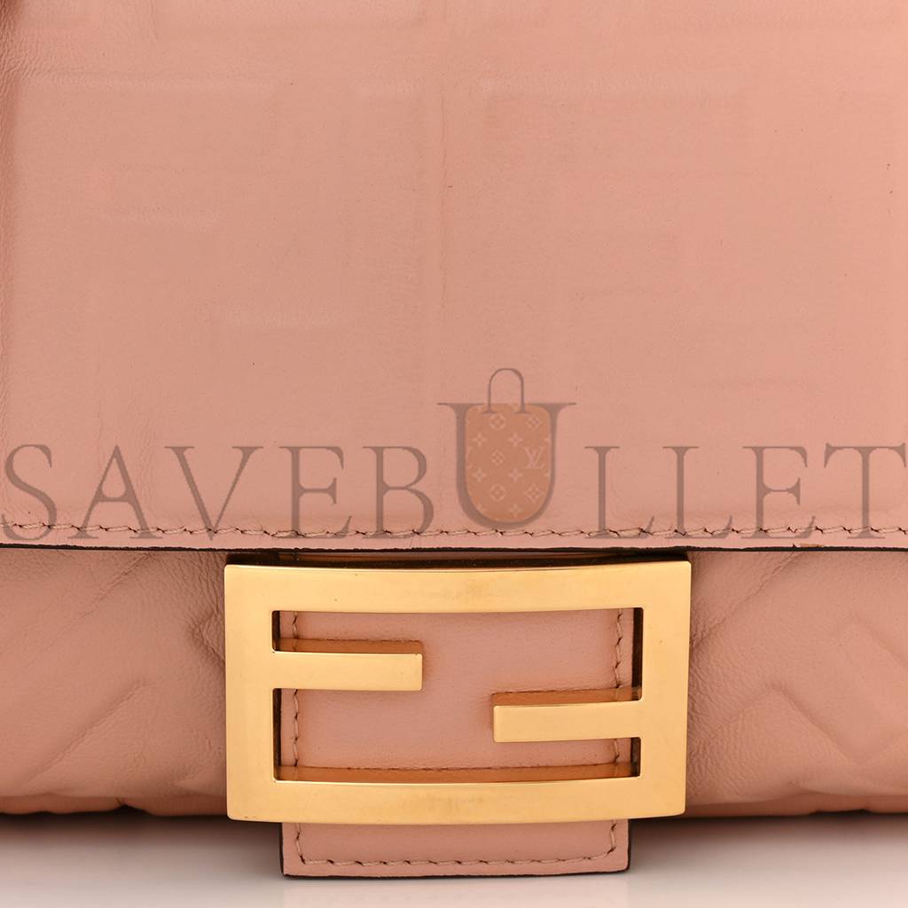 FENDI NAPPA FF 1974 EMBOSSED BAGUETTE ROSA BOURBON (27*15*6cm)